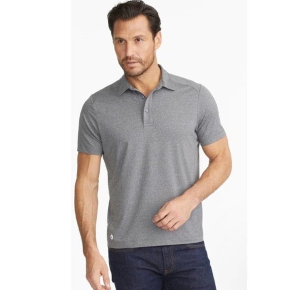 UNTUCKit Clavidor Short Sleeve Polo Shirt in Gray Business Casual Golf Men's XXL